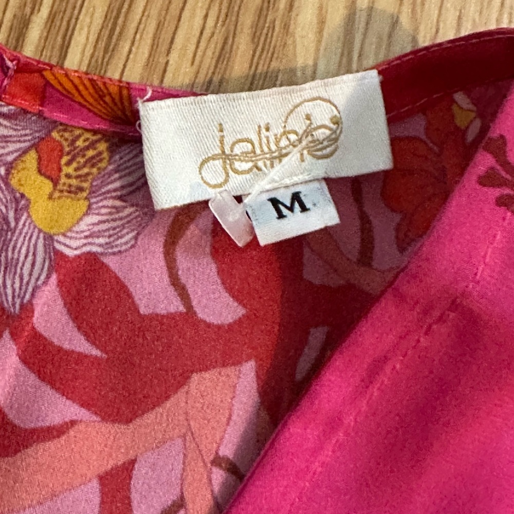 Jaline Resort Katherine Pink Silk Floral Dress size M - Picture 7 of 12